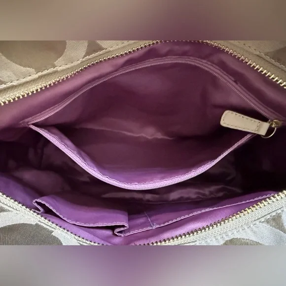 Coach Madison Signature Tan Sateen Canvas Tote with Dark Brown Leather Trim - Picture 16 of 16